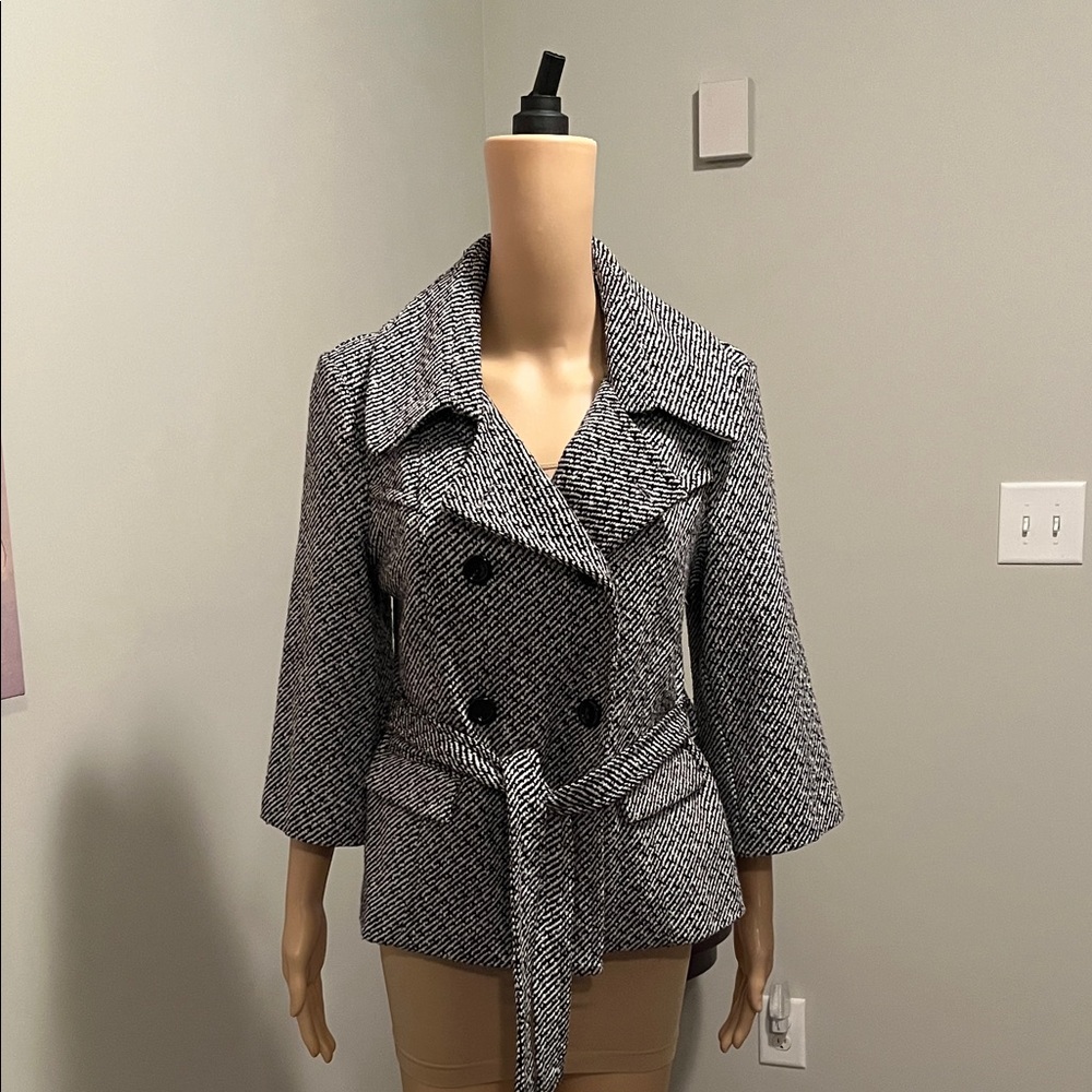 BCX Black and White Pea Coat